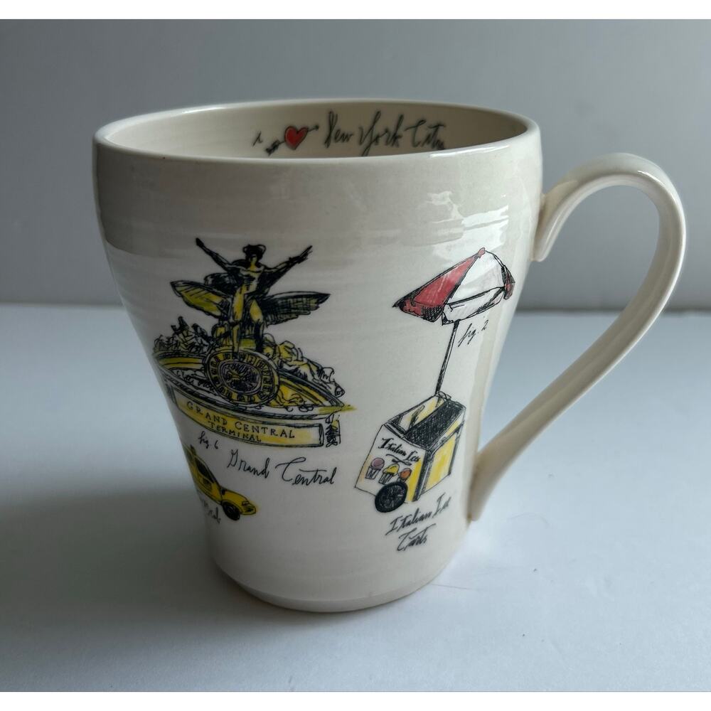 Anthropologie Linea Carta I Love ❤️New York City Mug Diva Pyari Tea Coffee